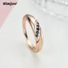 SIMJOO Стильное кольцо с цирконом, простой дизайн, сапфировое кольцо