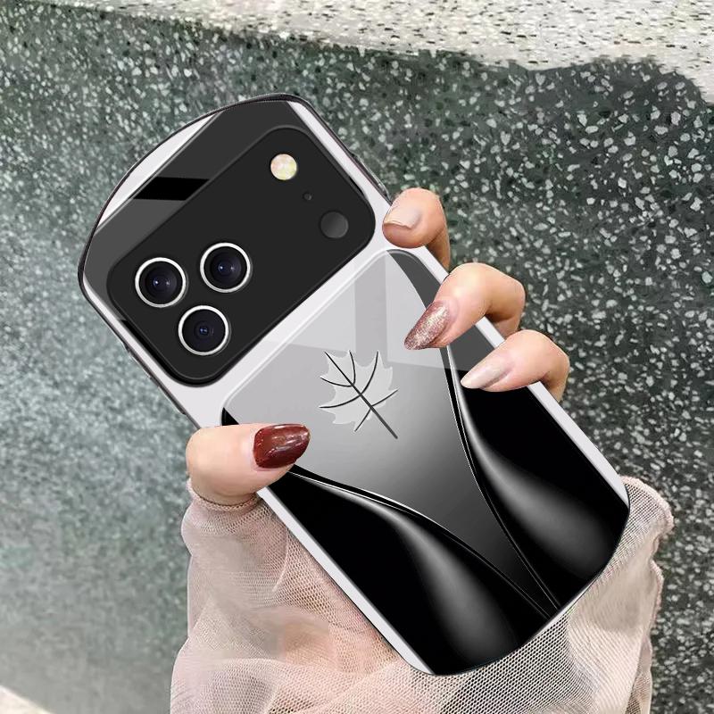 Синий градиентная камелия Для iPhone 17 16 15 14 Pro 13 Plus 12 mini 11 Pro Max XR X S 7 8 Эллиптический закаленный стеклянный чехол для телефона