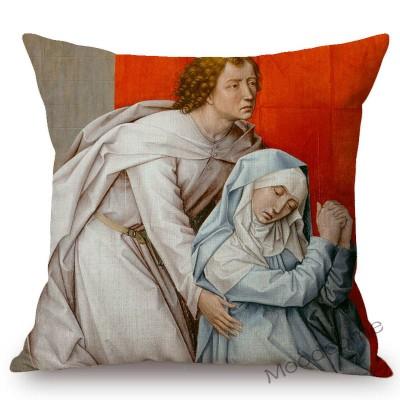Netherland Artist Rogier Van Der Weyden Religion Jesus The Cross Virgin Mary Art Sofa Decoration Pillow Case Linen Cushion Cover
