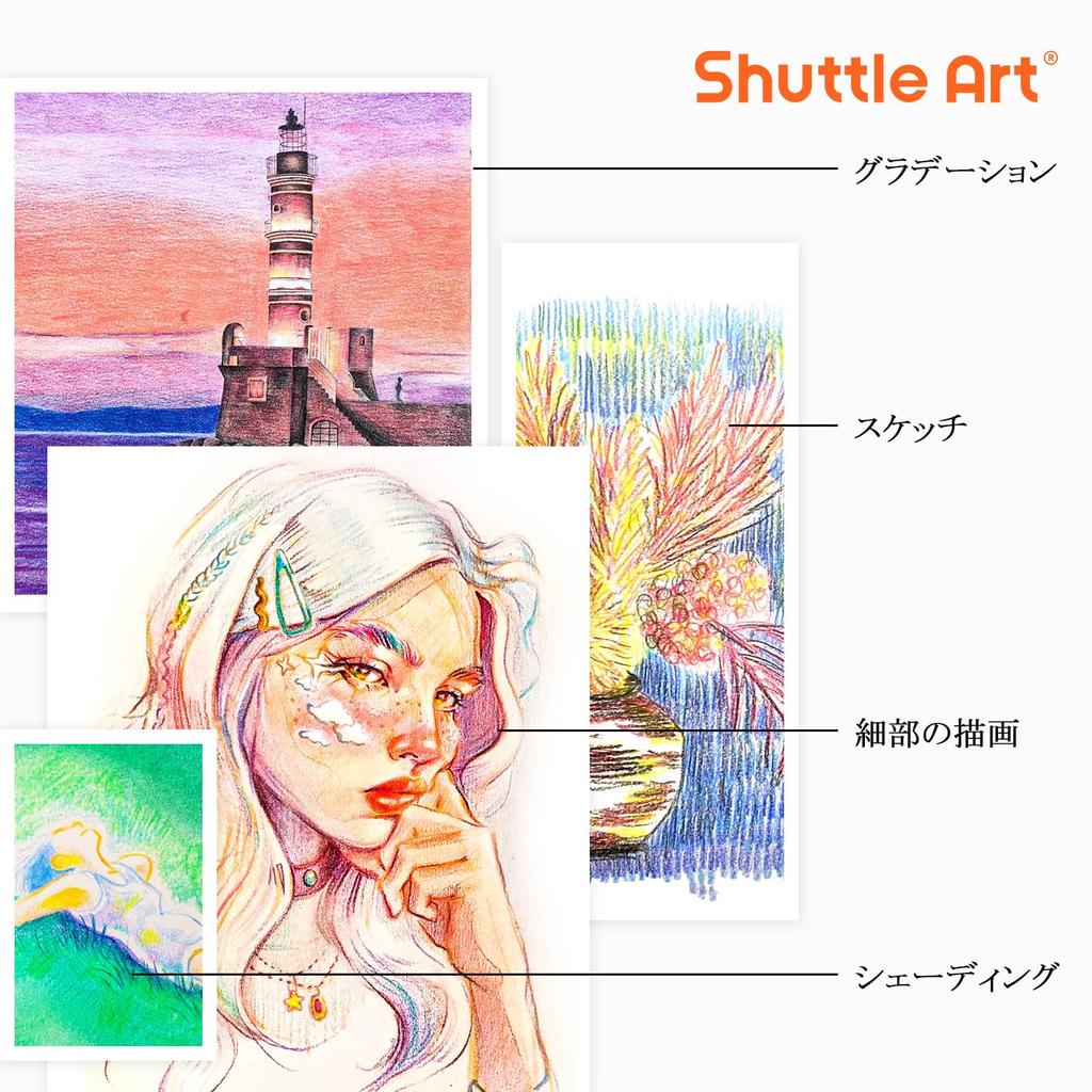 Shuttle Art Rainbow Colored 12 Set of Colorful Rainbow Multicolored Vivid for Adult Coloring Paper Entrance Gift Pencils, Colors, 24, Pencils,