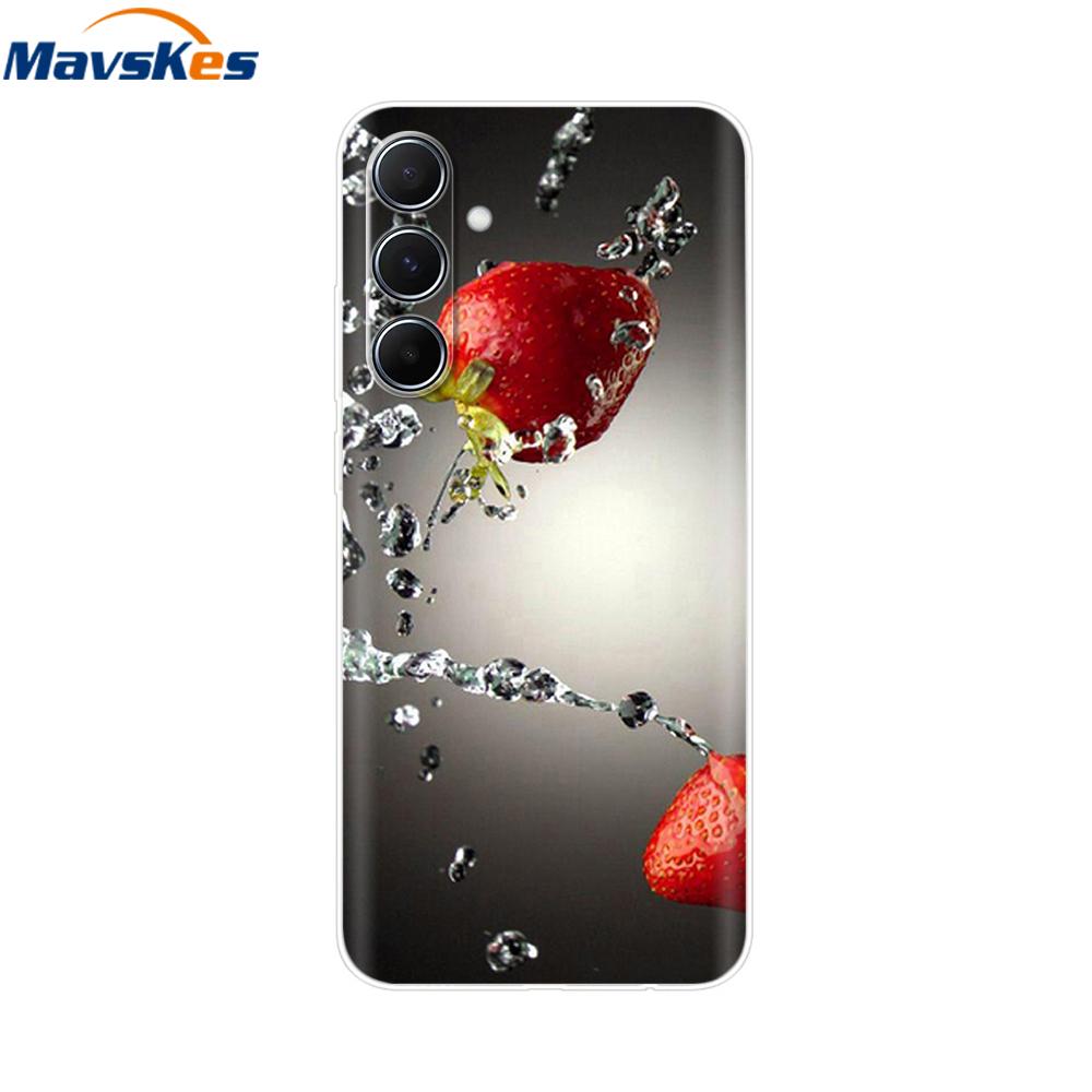 Чехол для Samsung Galaxy M35 5G Милый Кот Цветок Расписные Чехлы для Телефона Для Samsung M35 Чехол M 35 SM-M356B Силиконовый Прозрачный ТПУ Fundas