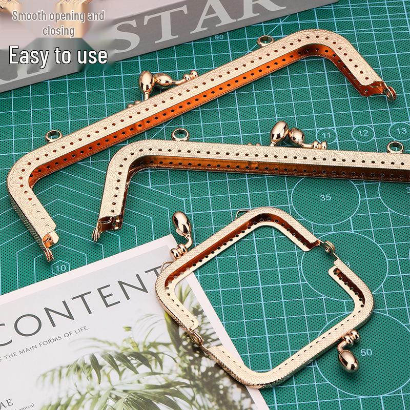 Квадратная застежка с тиснением в виде капли воды: Золотая и Зеленая Древнезолотая Фурнитура для Сумки - Ручка и Ремень для DIY