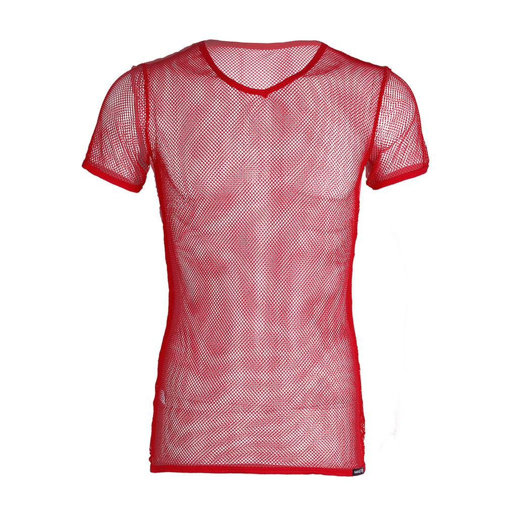 Мужские блузки Прозрачная сетка в сеточку с коротким рукавом и прозрачная майка, футболка, жилет