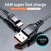 Кабель USB Type C 6A 66W SCP для Huawei Mate 40 Pro 5A Кабель для быстрой зарядки USB C Зарядный кабель Шнур передачи данных для Xiaomi Samsung OPPO 1/2/3M