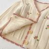 2025 Fall Versatile Baby Girl Embroidered Floral Cotton Knit Cardigan