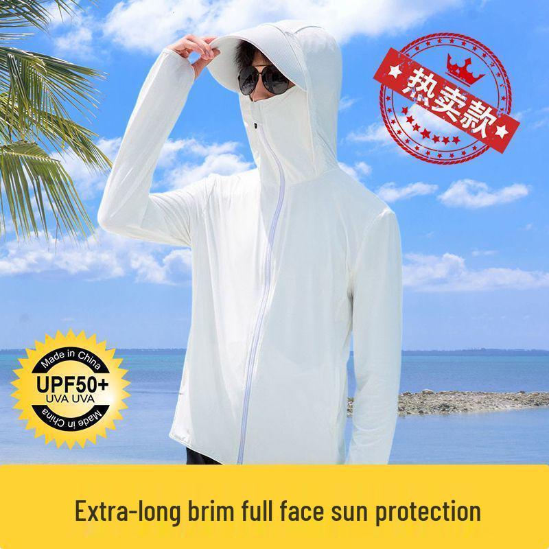 Мужская дышащая куртка с капюшоном из ледяного шелка с защитой от УФ-лучей для рыбалки - Новая летняя коллекция 2025