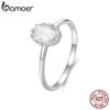 Bamoer Dazzling 1.0CT Moissanite Ring D Color VVS1 EX Lab Diamond Wedding Ring for Women Engagement 925 Sterling Silver Fine Jewelry Gift