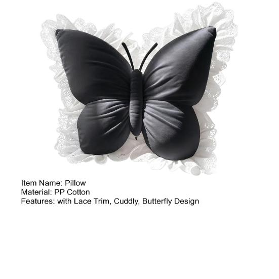 Декоративная подушка-бабочка с кружевной отделкой, в стиле принцессы, набивная подушка для гостиной, спальни, дивана, домашнего декора