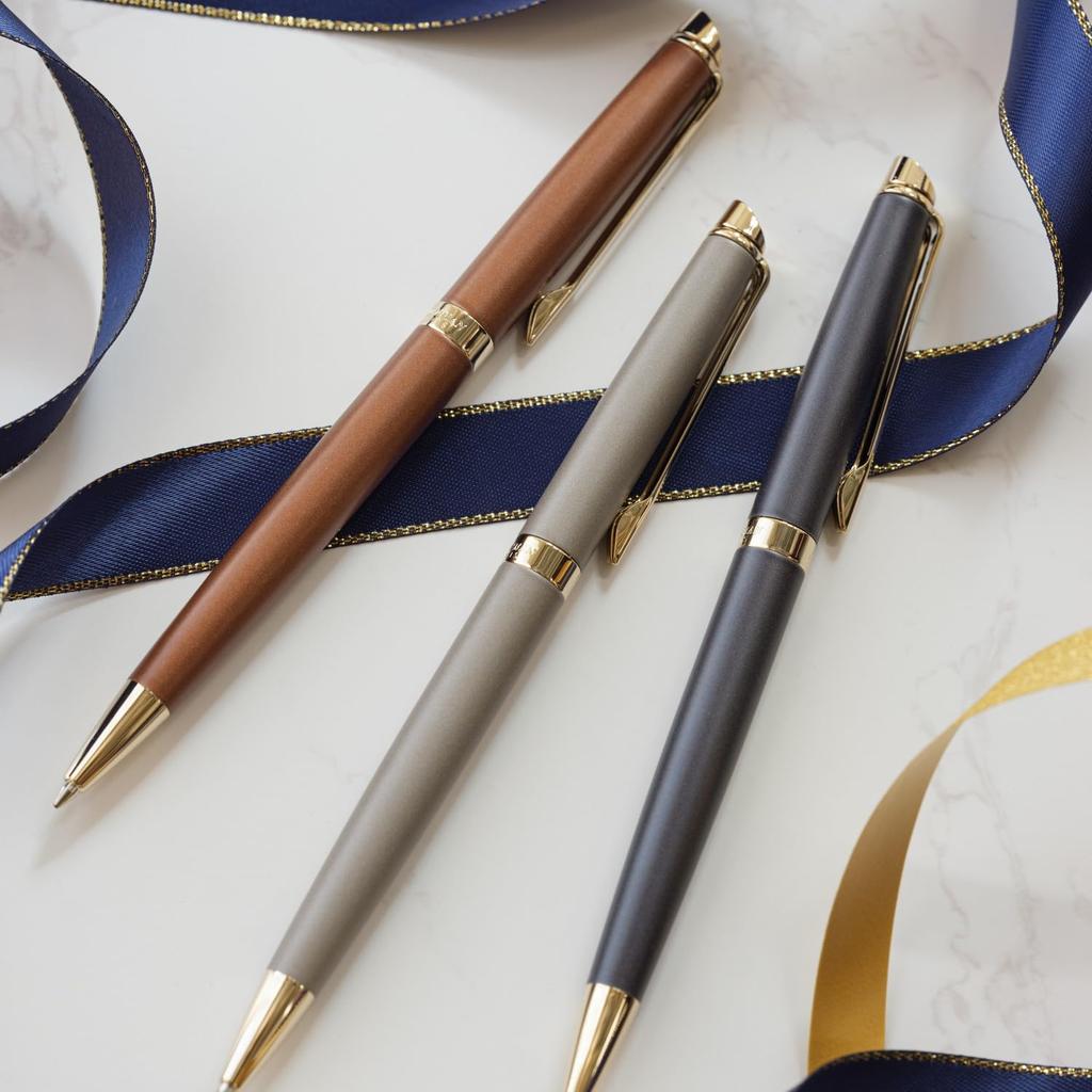 WATERMAN Metropolitan Essential Copper Red GT Ballpoint Fine Gift Premium Official Product Number 2217938 Pen, Nib, Oil-Based, Boxed, Quality, Import,