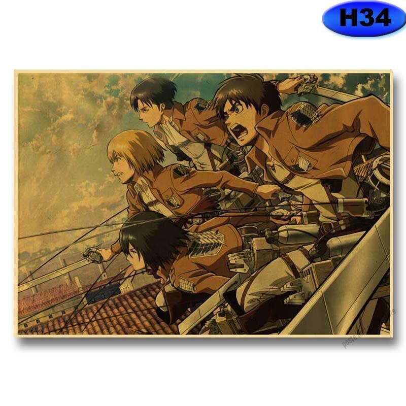 Attack On Titan Season 4 Poster Retro Kraft Paper Posters Prints Anime Decor Home Living Room Bar Art Painting Wall Stickers