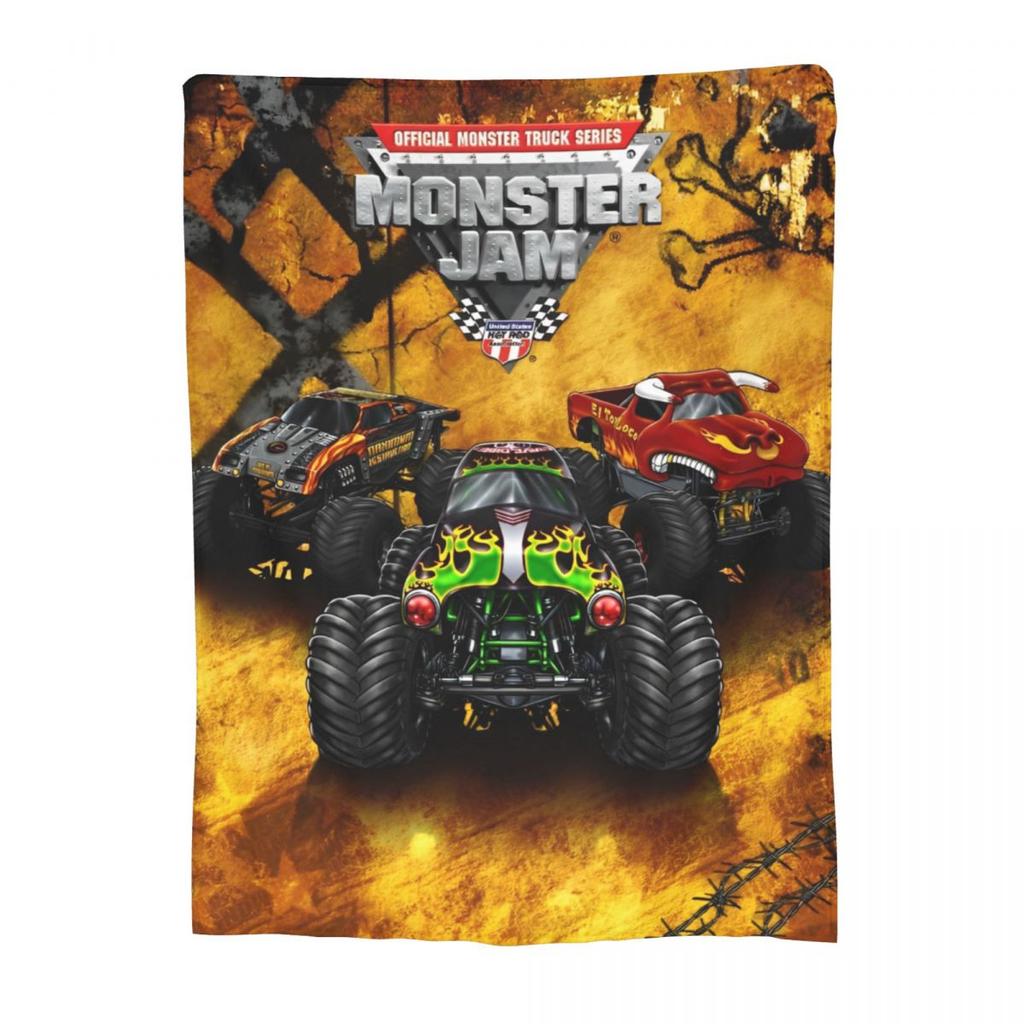 Плед Monster Jam Grave Digger Truck Шерстяной плед Домашний диван Печатный Мягкий Теплый Постельное белье