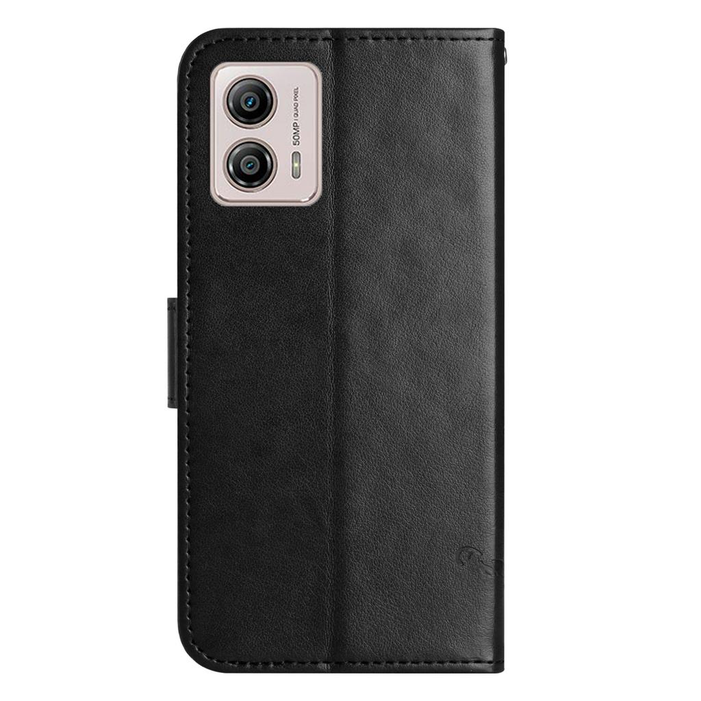 Для телефона Motorola Moto G53 5G/G23 4G/G13 4G Кожаный чехол с тиснением Бабочка Цветок Чехол для телефона Подставка Кошелек с ремешком