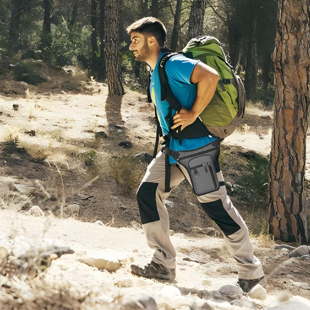 Motorcycle Leg Bag, Drop Leg Bag, Hiking Multi Pocket Waist Fanny Pack, Thigh Pouch,