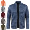 Осенне-зимние мужские длинные вязаные свитера на молнии с рукавами, тонкие бархатные модные топы, свитера, куртки больших размеров для мужчин