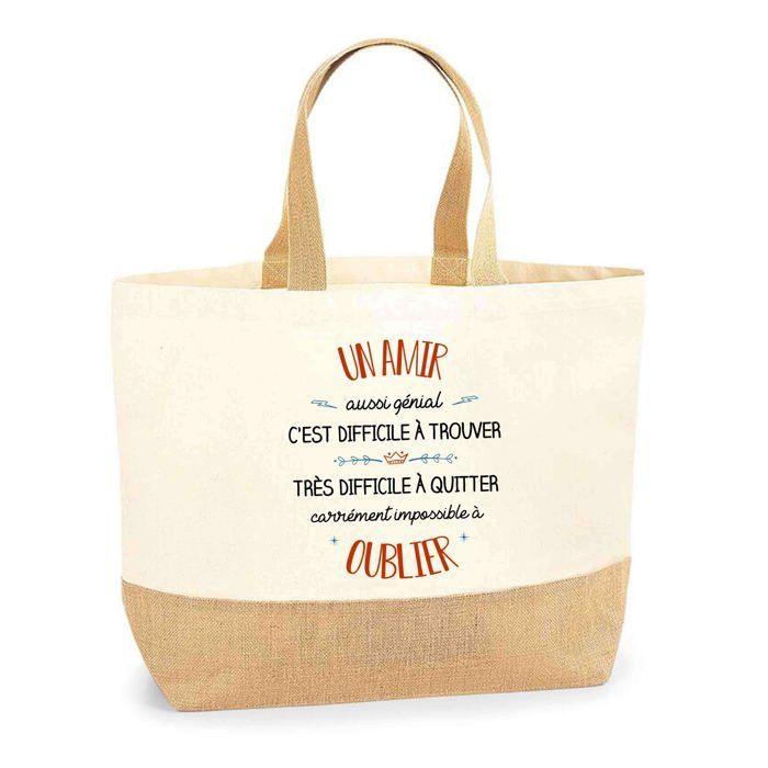 Tote bag en jute - PLANETEE - Un Amir aussi génial (prénom) - jute naturel - personnalisé - Fabriqué en France