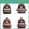 Trendy Small Leopard Pattern Backpack With Zipper Closure And Internal Pouch For Girls
