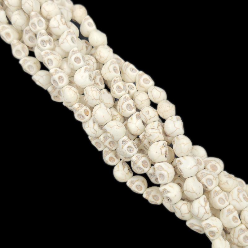 Белые квадратные морские звезды, цветок, череп, креативные бусины из натурального бирюзового камня, свободные бусины для аксессуаров «сделай сам»