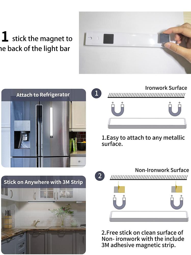 Датчик движения, ночник для шкафа, светодиодное USB-освещение, кухонный шкаф, шкаф, лампа, аккумуляторная магнитная светодиодная лампа