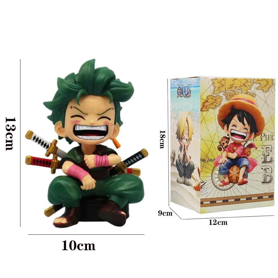 13.5 Cm Peripheral Series One Piece Luffy Solon Sanji Q-Version Sitting Posture Childrens Model Figurine Toy Gift Collectibles