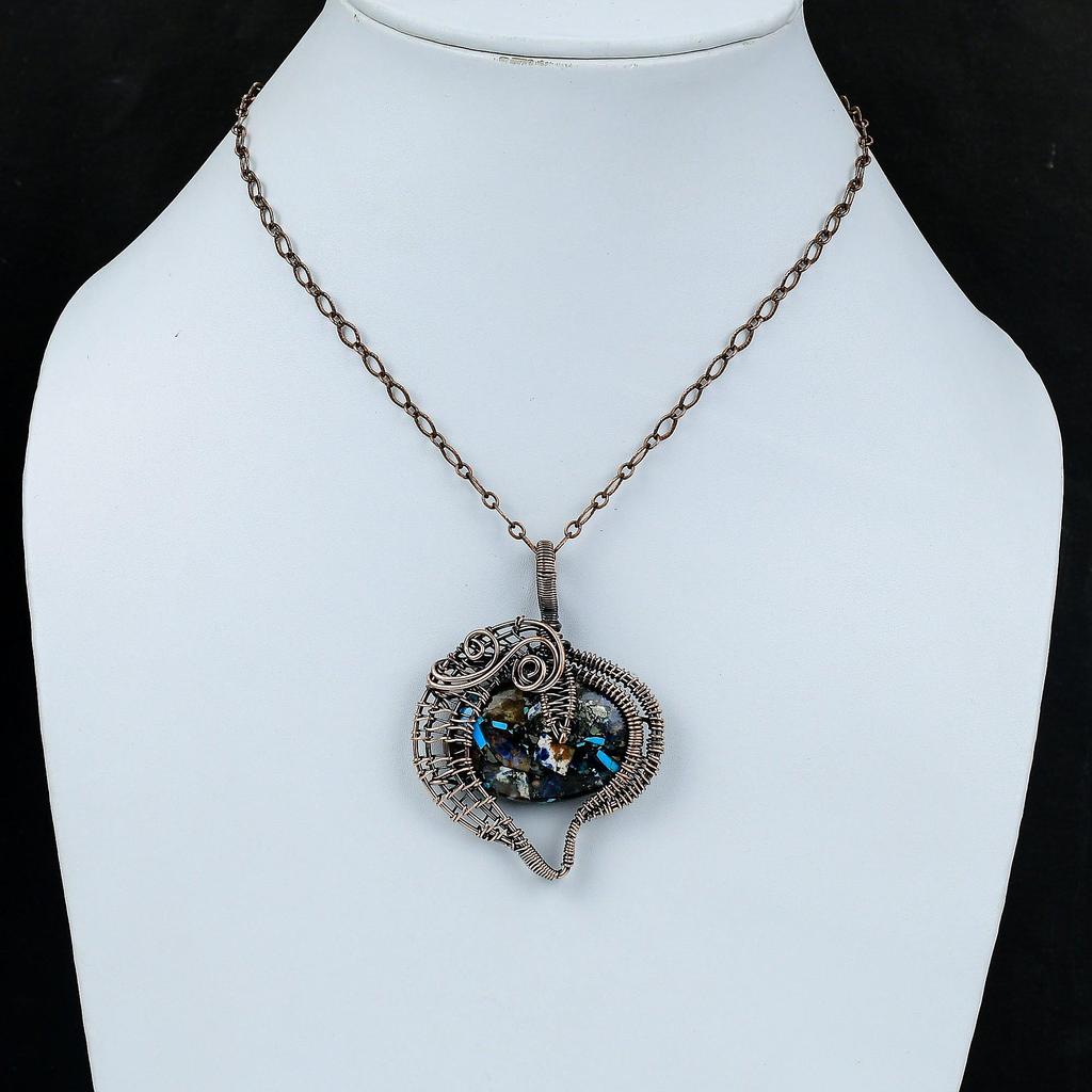 Copper Multi Turquoise Pendant Copper Wire Wrapped Gemstone Pendant Beautiful Copper Jewelry Handmade Pendant Gift For Mom Wire Wrap Jewelry