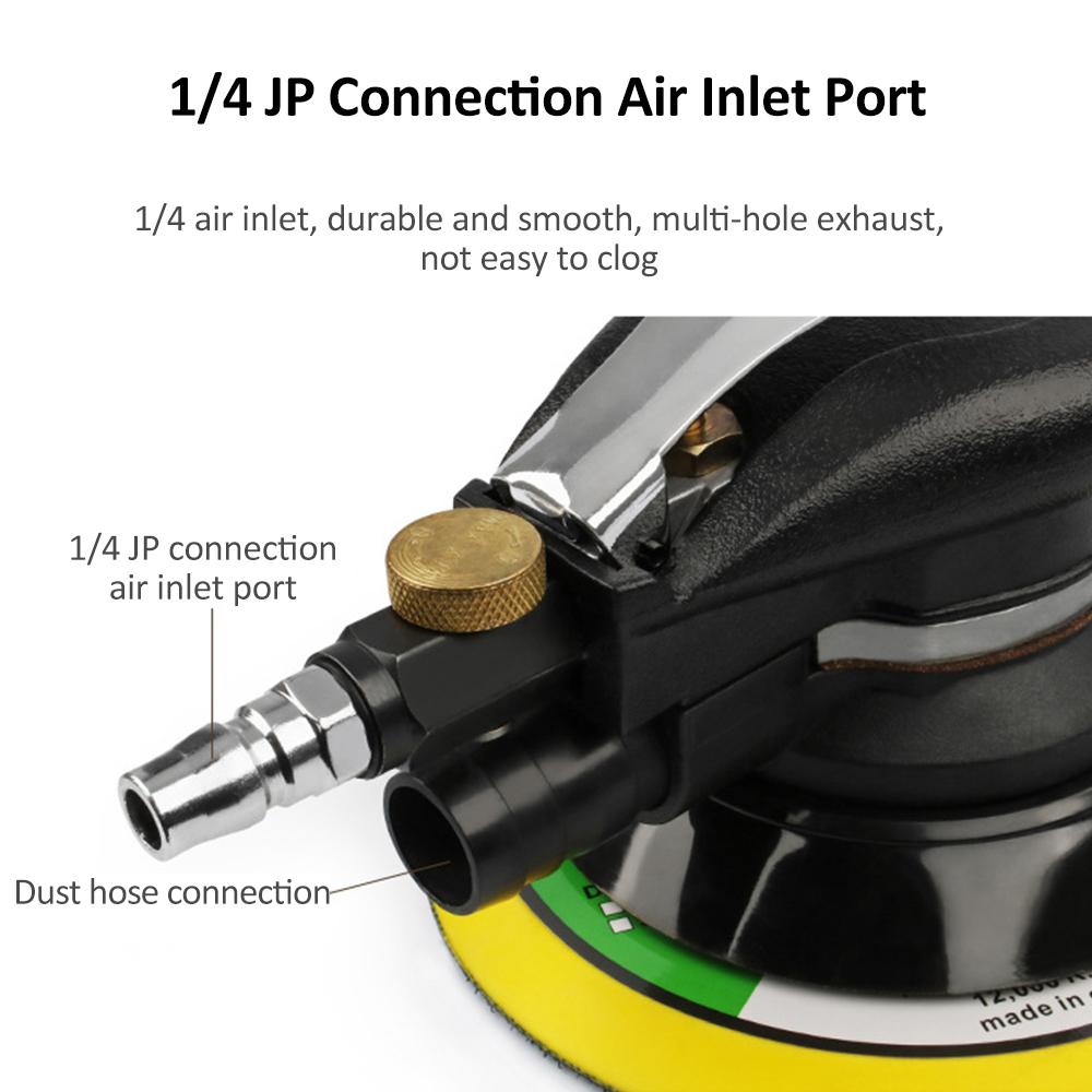 5"" Air Random Orbital Sander Heavy Duty Pneumatic Palm Sander Polishing Grinding Sanding for Car