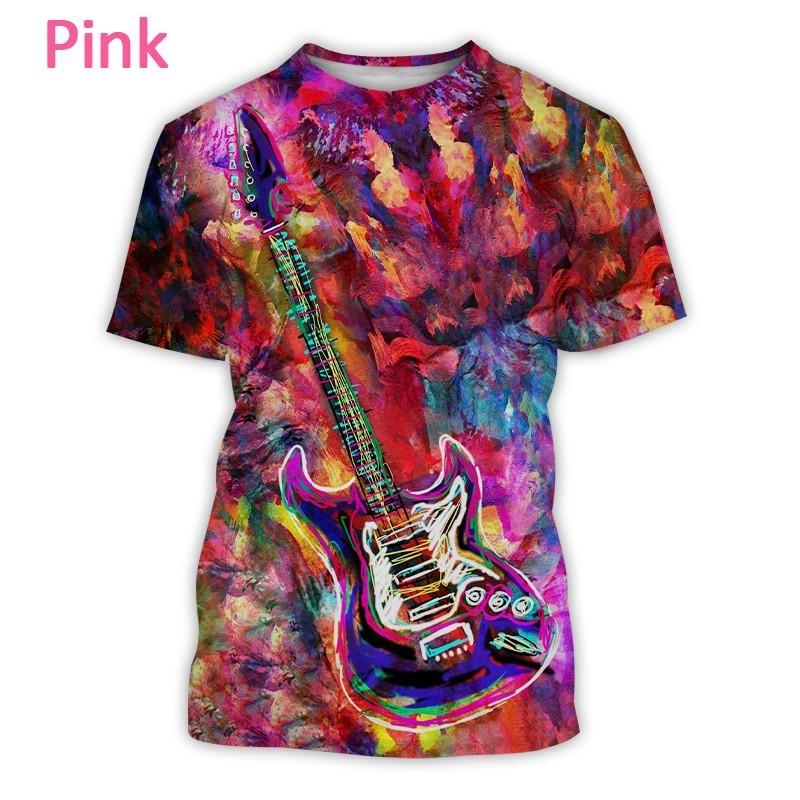 Летняя мода Музыкальные инструменты Бас-гитара Футболка с 3D-печатью Персонализированные хип-хоп уличные мужские трендовые повседневные футболки в стиле Харадзюку