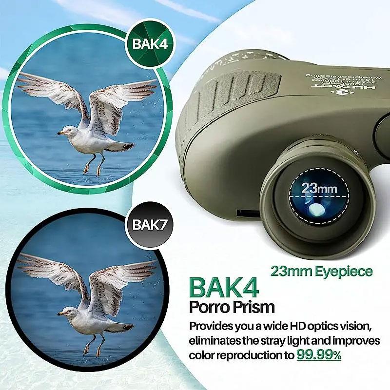 Binoculars Hd 10x50 With Compass Rangefinder Professional Waterproof Powerful High Power Telescope Boating Bird Watching Hunting