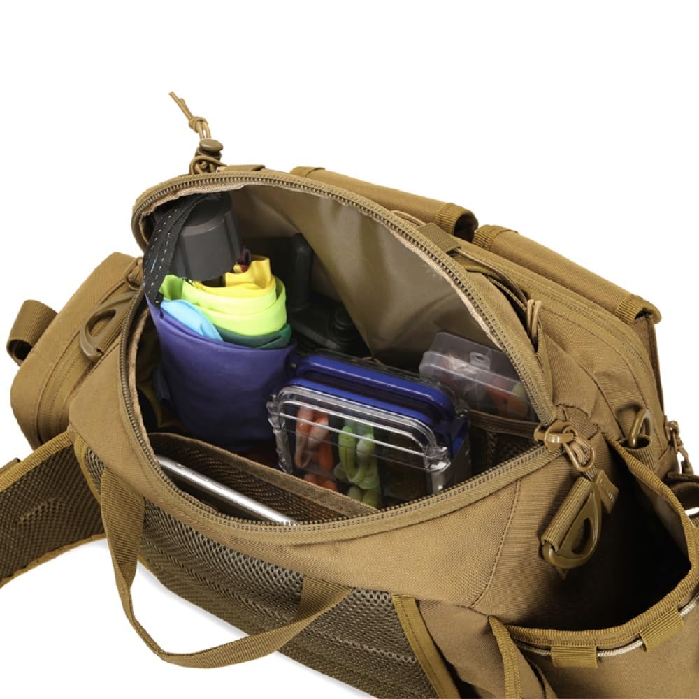 PHOENIX IKKI Large Capacity Fishing Fishing Tackle Fishing Rod Waist Shoulder Black 3-Way Bag, Bag, Holder, Run-and-Gun Bag, Bag, Bag,