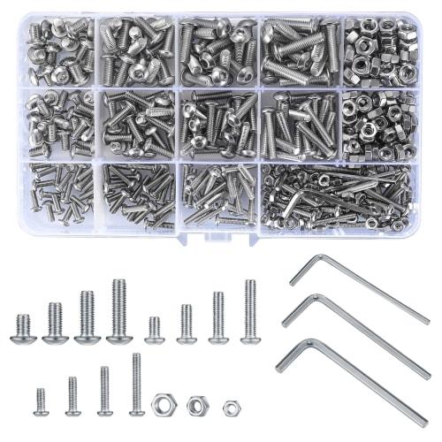 440-Piece Hex Socket Head Bolts, Hex Socket Head Bolts, Bolt Nut Set, Pan Head Machine Screws, Stainless Steel Screws, Bolt Set, Machine Screws, Assor