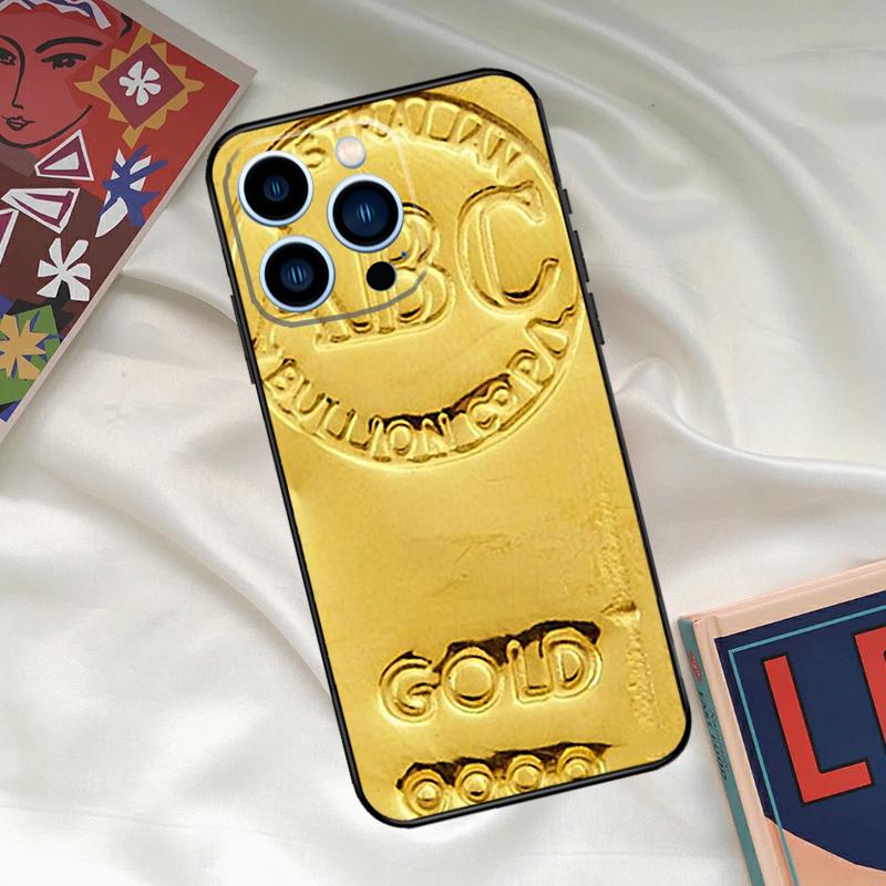 Switzerland Fine Gold Phone Case For iPhone 16 14 13 12 11 15 17 Pro Max 15 16 Plus 13 Mini 16e 17 Air Funda Cover