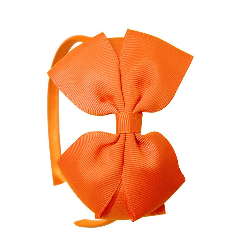European and American Polyester Ribbed Ribbon Baby Bow Headband with Three-Layer Wrapped Knot and Handmade Flower.