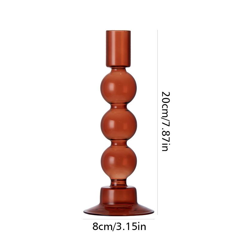 1PC Glass Candlestick Home Decoration Hydroponic Vase For Party Wedding Birthday Candle Stand Glass Crafts 20X8cm