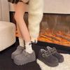 Теплые хлопковые туфли Birkenstocks на толстой подошве, шерстяные, из бархата, для осени и зимы, с небольшим увеличением роста, повседневные хлопковые туфли