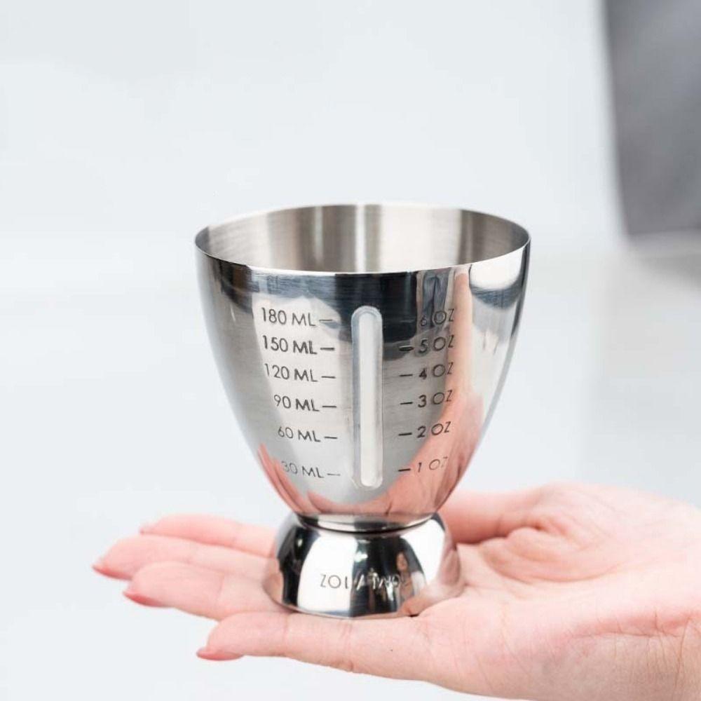 6 OZ/180 ML Eggs-Shaped Measuring Cup Stainless Steel Drink Spirit Jigger Measuring Tools