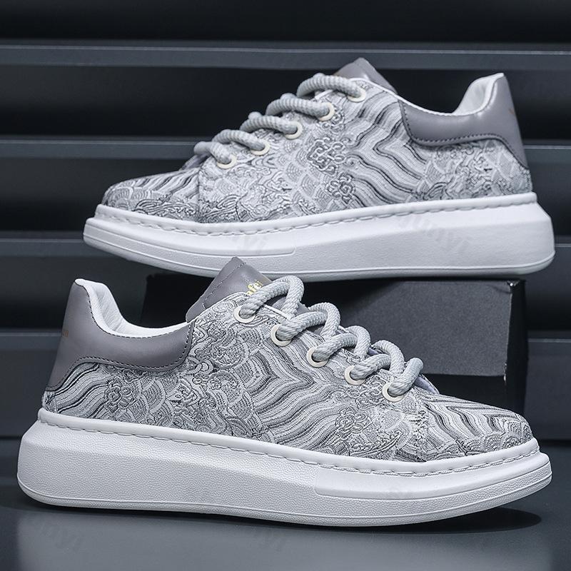Модная мужская обувь с принтом тотема, дизайнерская, трендовая, повседневная, весна 2025, новая, на толстой подошве, удобная, дышащая, спортивные массивные кроссовки