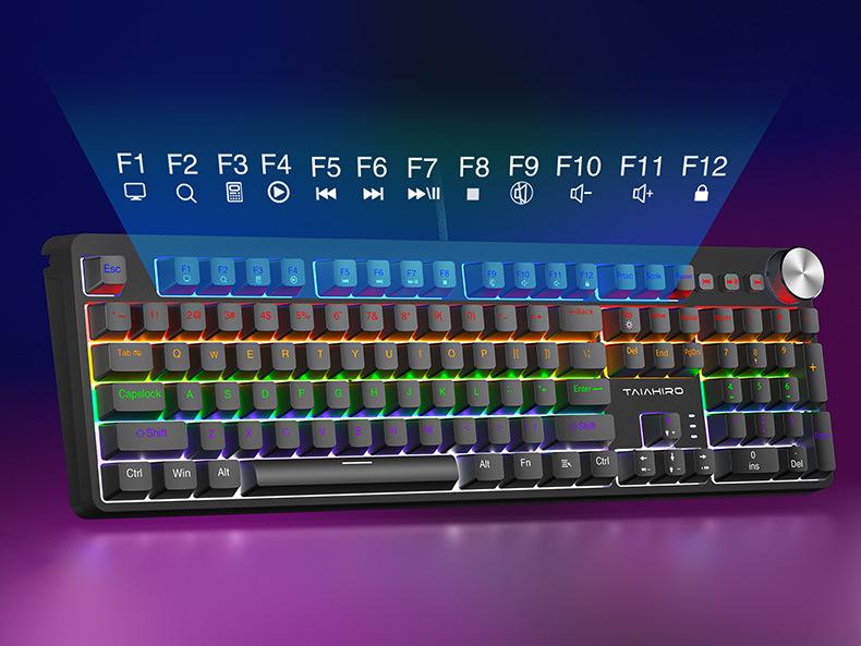 Механическая клавиатура с RGB-подсветкой и игровой набор мыши для офиса и игр