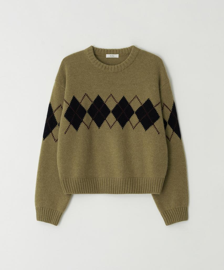 THERYE Alpaca Argyle Knit(Mustard)