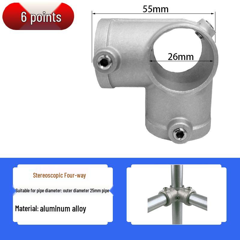 20/25/32mm Steel Pipe Connector: Galvanized 6-Point Round Elbow Joint Fastener