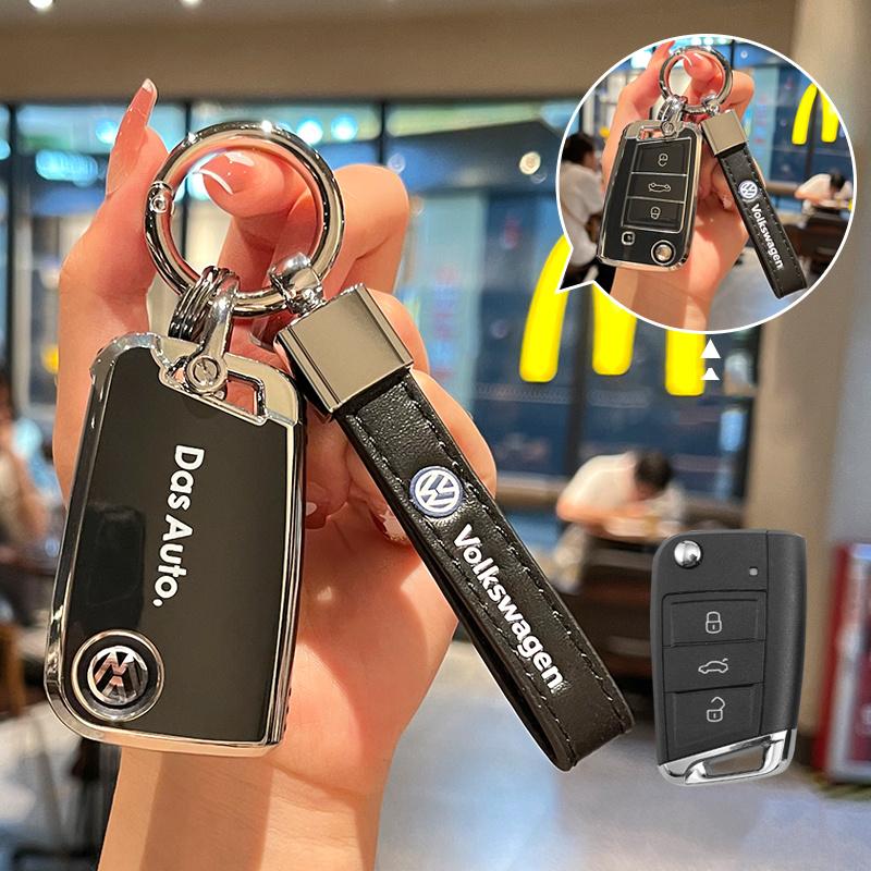 TPU Key Fob Cover with Keychain Lanyard For VW Volkswagen Accessories Atlas Golf GTI Jetta Tiguan Car Key Case Full Protection ze4