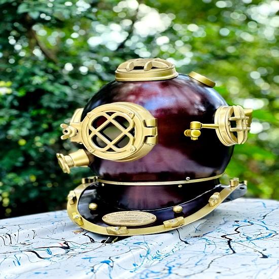 Nautical Diving Helmet   Coating Finish Deep Sea Divers Helmet Nautical Marine Decor Scuba Diving Helmet  Best Gift Item