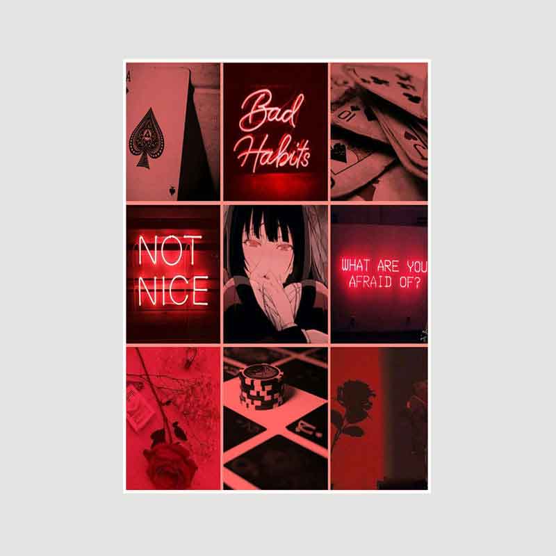 Классические аниме Kakegurui постеры ретро белая бумага манга фигурка постер декор принты четкое изображение спальня бар украшение искусство живопись декоративные картины