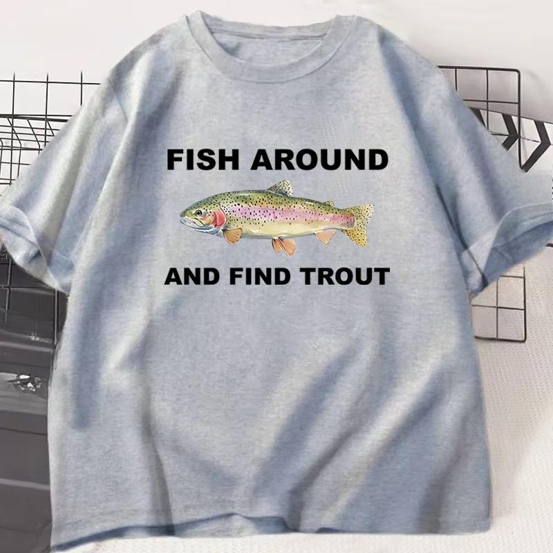 Funny Colorful Fish Print Shirts Humor Tee Short Sleeve Unisex Unisex Clothes Tops New Style Hot Sale Fishing Tshirt For
