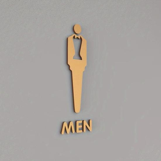 Матовый акриловый знак для ванной комнаты, клейкая дверь туалета, туалет 3D, знак для мужчин и женщин, бизнес-ресторан, офис, отель, стена для туалета, гендерная идентификация