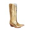 IPPEUM Silver Metallic Cowboy Boots Knee High Embroider Chunky Heel  Cowgirl Shoes Mid Calf Western Botas Cowboy Mujer