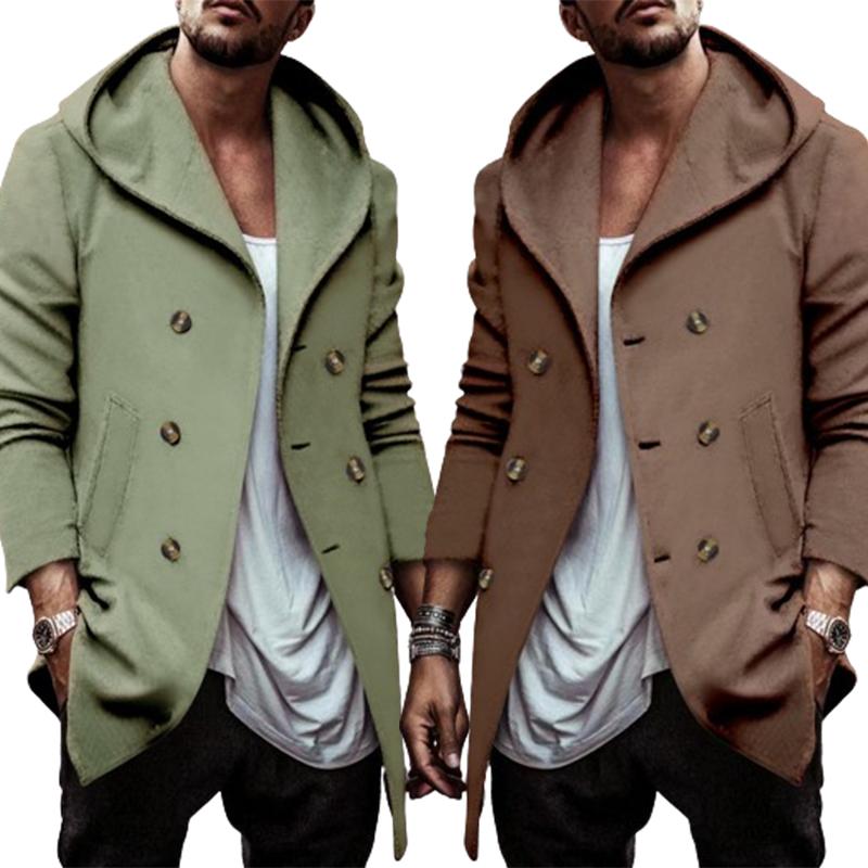 New Men's Cross-border Windbreaker Jacket Hooded Autumn Winter Trendy Thick Style Fashion Style Coats