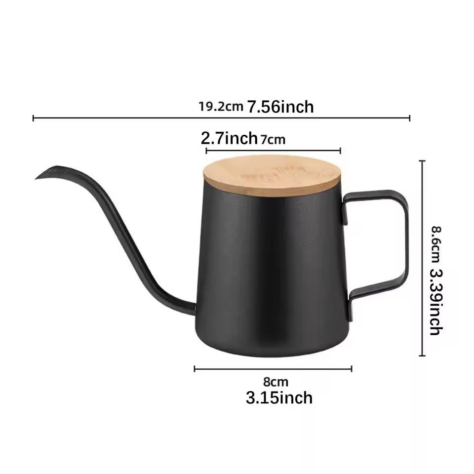 250ml 350ml Coffee Tea Pot Non-stick Coating Food Grade Stainless Steel Gooseneck Drip Kettle Swan Neck Thin Mouth