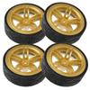 110 Racing RC Car Wheel Plastic Wheel Hub with Grooved Rubber RC Car Spare AccessoryGold