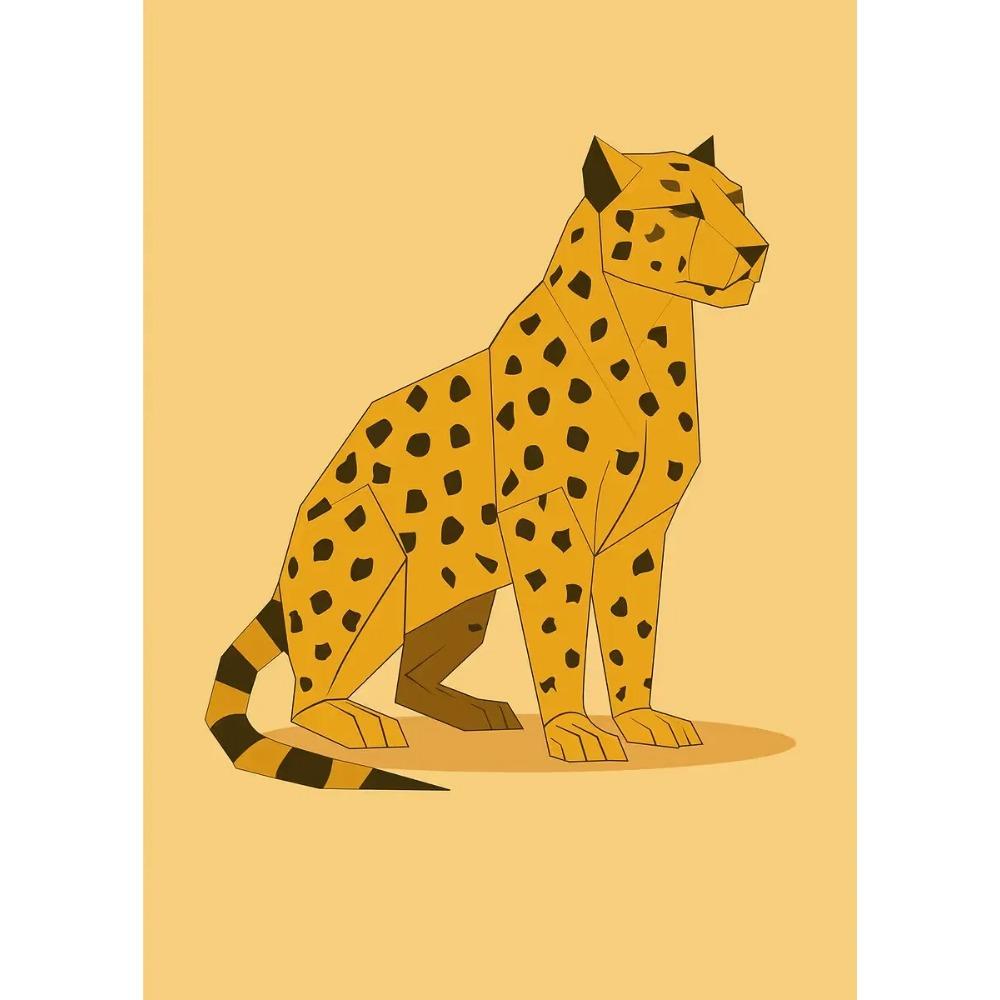 Абстрактные Геометрические Стереоскопические Милые Животные Постеры Ягуар Пингвин Медведь Принты Картина на Холсте Настенное Искусство Картина Домашний Декор Комнаты