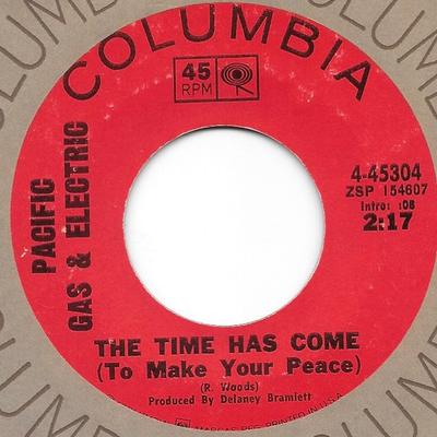 7-дюймовая пластинка PACIFIC GAS ELECTRIC Time Has Come To Make Your Peace 445304 COLUMBIA 1971 США Рок Б/у