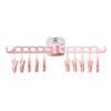 Bathroom 10 Clips Foldable Clothes Rack Hanger Laundry Folding Wall Underware Clothespin Mount Drying  Holder for Bra Socks
